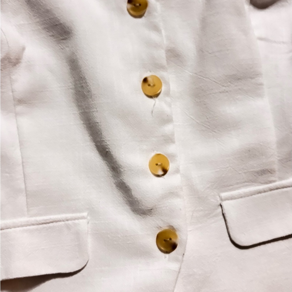 Monteau White Halter Top with Gold Buttons - Picture 2 of 6